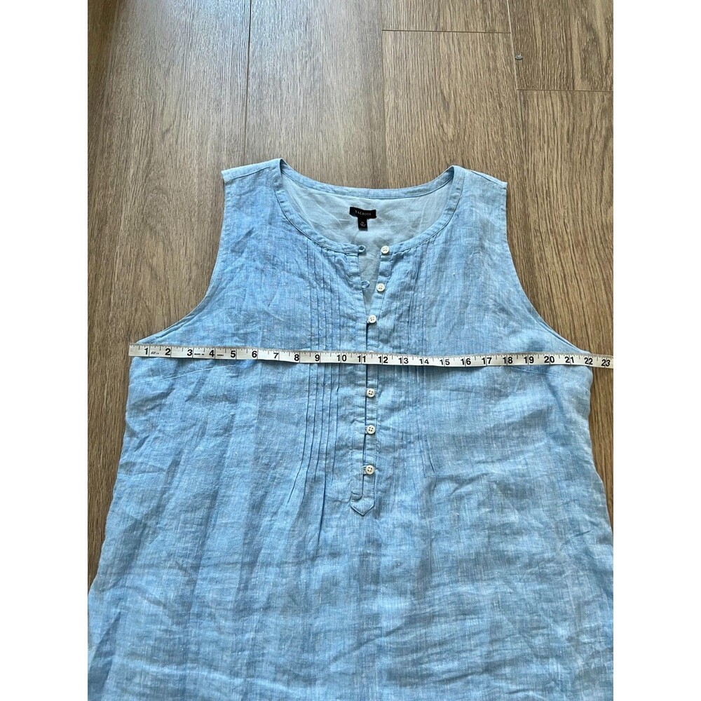 Talbots Women’s 16 Linen Shift Dress Seaside Stripe Lined Coastal Timeless Beach - Picture 6 of 11